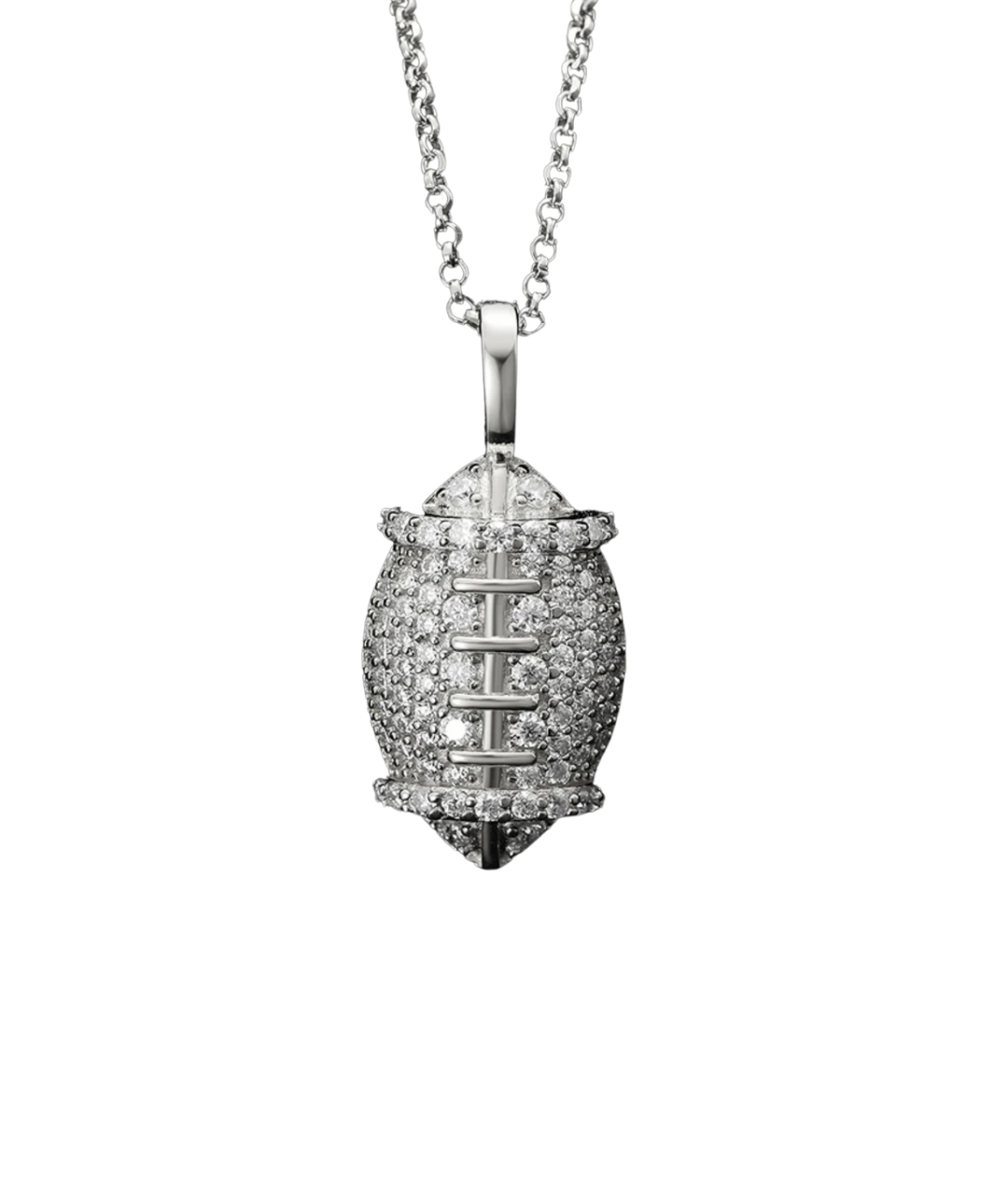 Football Moissanite Pendant Necklace