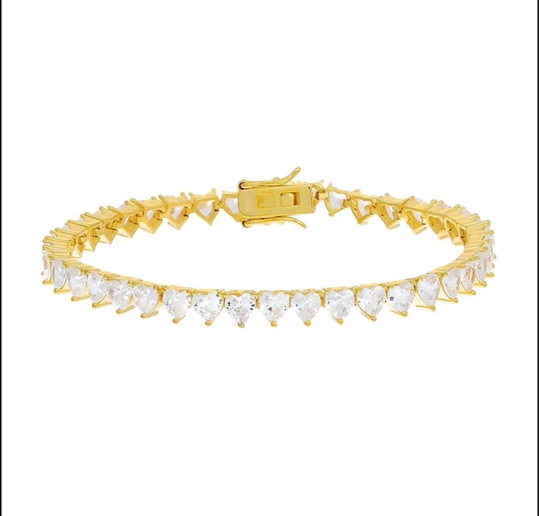 Mena Heart Tennis Bracelet