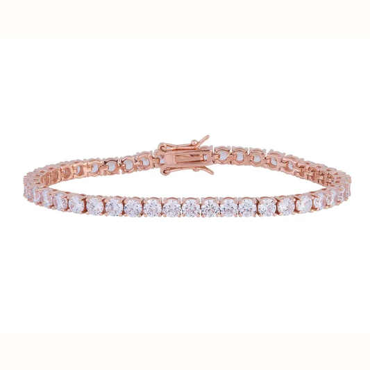 Eros 4mm Rose Gold Tennis Bracelet