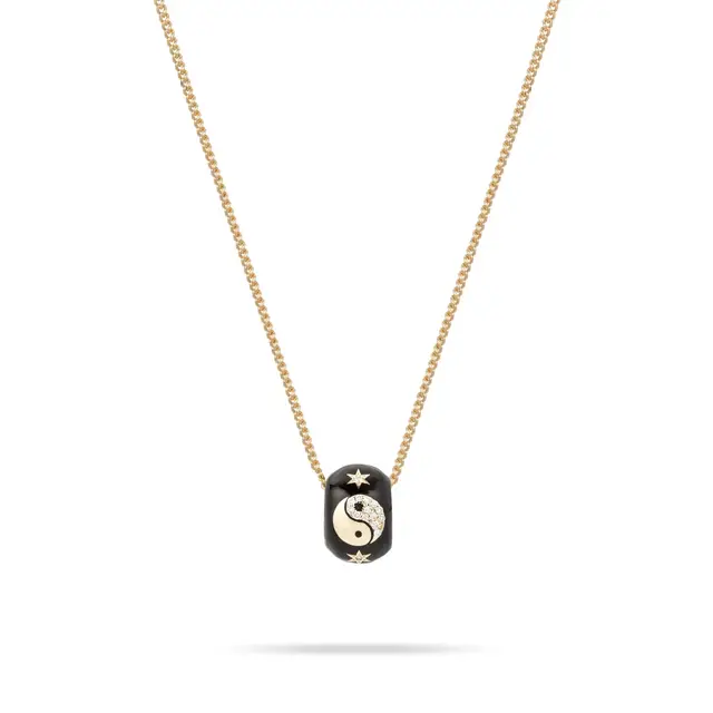 Zodiac Black Gold Pendant Necklace