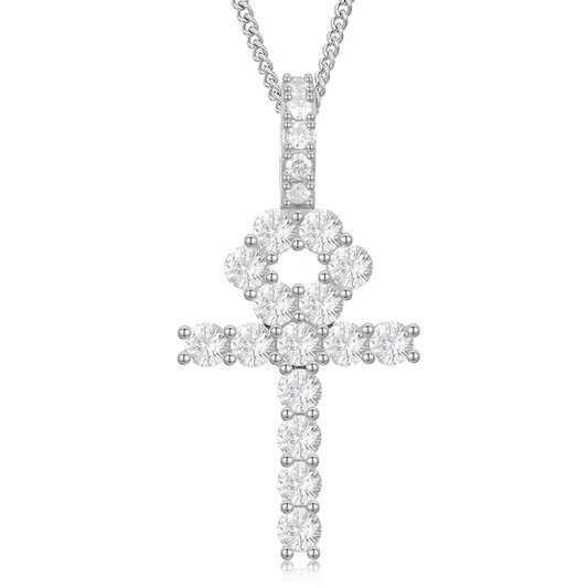 Ankh Big Moissanite Pendant Necklace