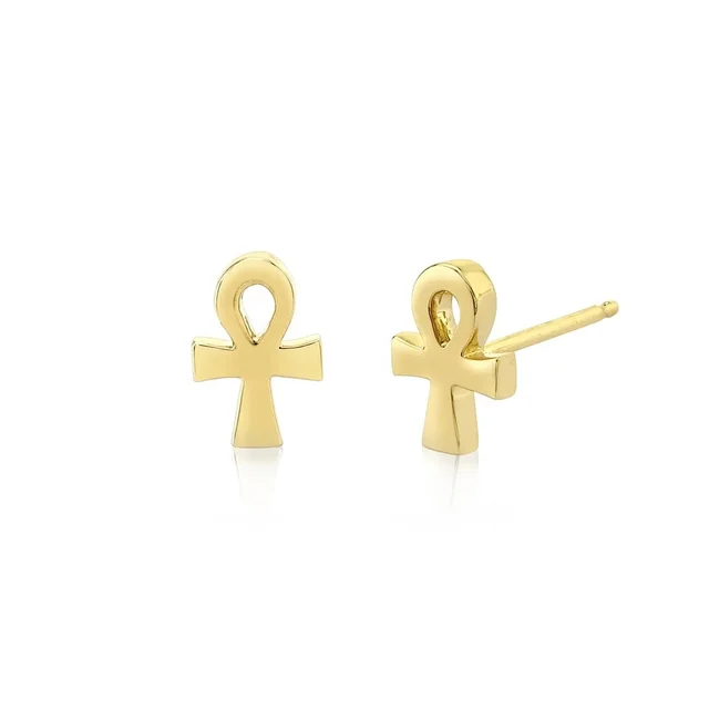 Mini Ankh Cross Earrings