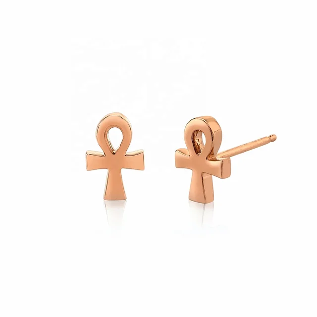 Mini Ankh Cross Earrings