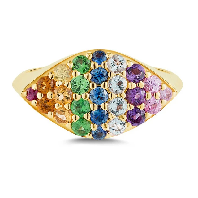 Dia Rainbow Evil Eye Ring