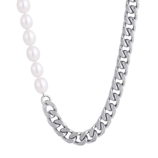 Konos Pearl Cuban Link Necklace