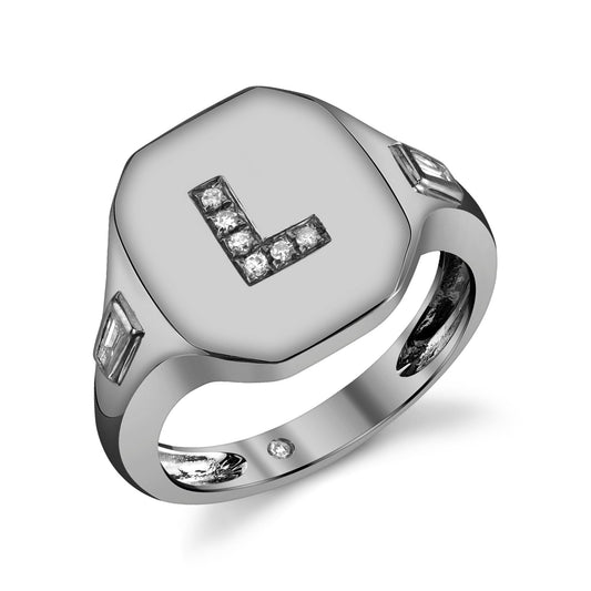 Customizable Letter Signet Ring