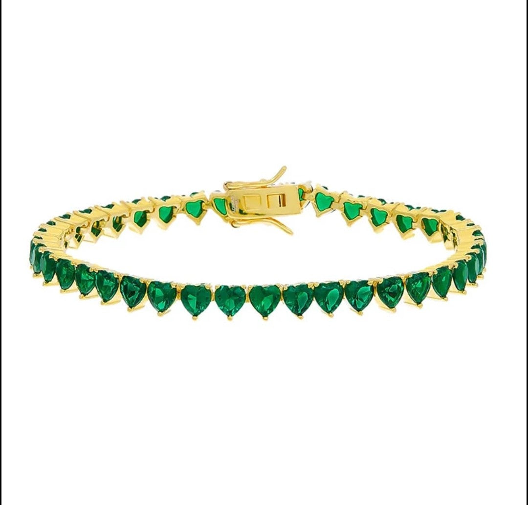 Mena Heart Tennis Bracelet